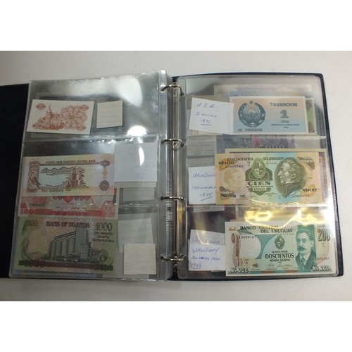 128A - Hendon Albums (2) containing assortment of World banknotes, Album (A) 40 plus, Album (B) 90 plus, 20... 