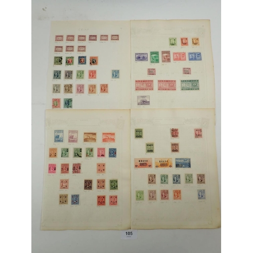 105 - China: Sixty+ page stamp collection from late 1800s on. Mint/used defin, commem, air & postage due. ... 