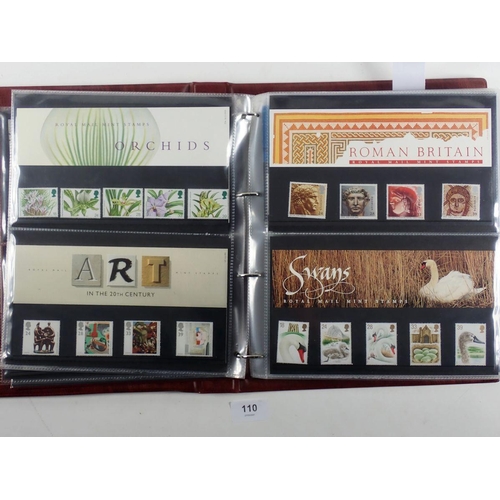 110 - GB: Two Royal Mail Presentation Pack albums of mint decimal stamps in over 130 packs, 1992-2005. Tot... 