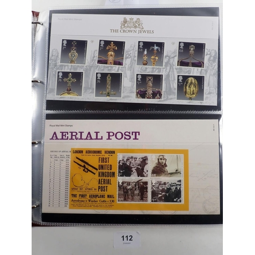 112 - GB: Royal Mail Presentation Pack album of mint decimal stamps in over 70 packs, 2010-15. Total FV £4... 