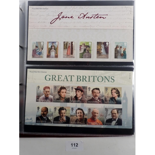 112 - GB: Royal Mail Presentation Pack album of mint decimal stamps in over 70 packs, 2010-15. Total FV £4... 