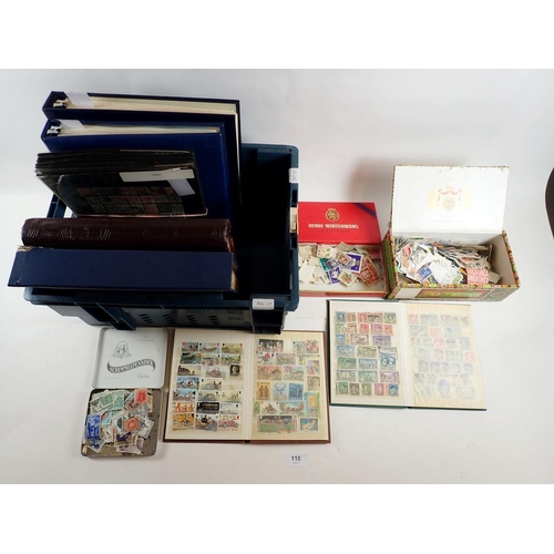 118 - Boxed accumulation of GB, Br C'wealth & ROW stamps in 5 albums, 2 stock-books & 2 containers. Mint &... 