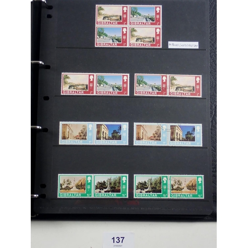 137 - Gibraltar: Large QV-QEII mint & used collection in 58 page Hagner album. Defin, commem, postage due ... 