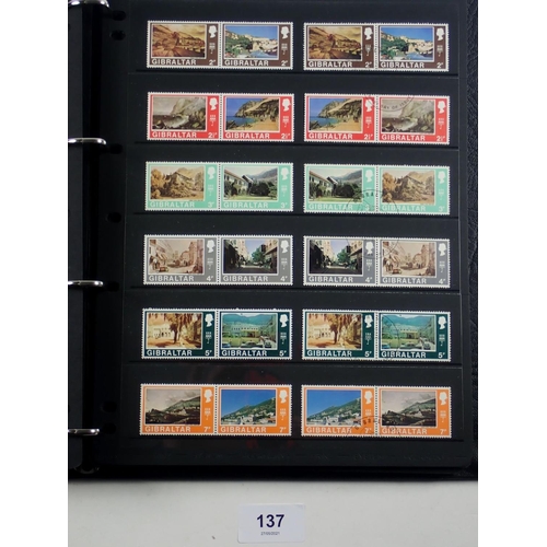 137 - Gibraltar: Large QV-QEII mint & used collection in 58 page Hagner album. Defin, commem, postage due ... 