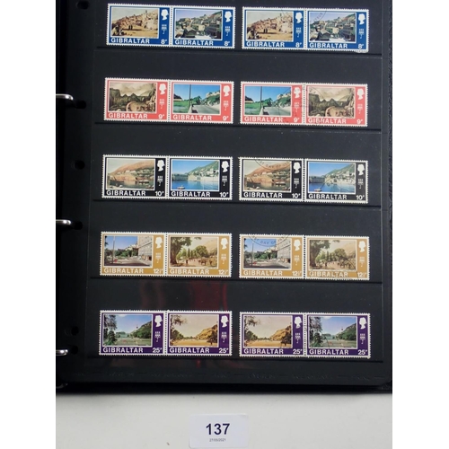 137 - Gibraltar: Large QV-QEII mint & used collection in 58 page Hagner album. Defin, commem, postage due ... 