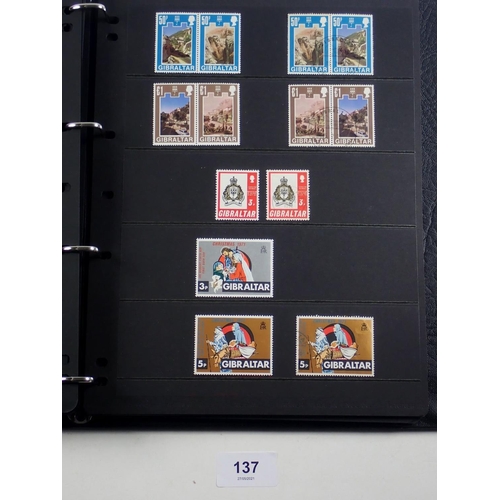 137 - Gibraltar: Large QV-QEII mint & used collection in 58 page Hagner album. Defin, commem, postage due ... 