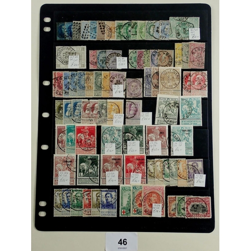 163 - Belgium: Mainly good to fine used collection of Belgian stamps on double sided stock-sheet, incl SG6... 