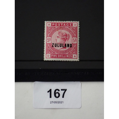 167 - Zululand/South Africa: 2 page collection of QV defin incl GB/Natal Revenue o'printed, Specimen and h... 