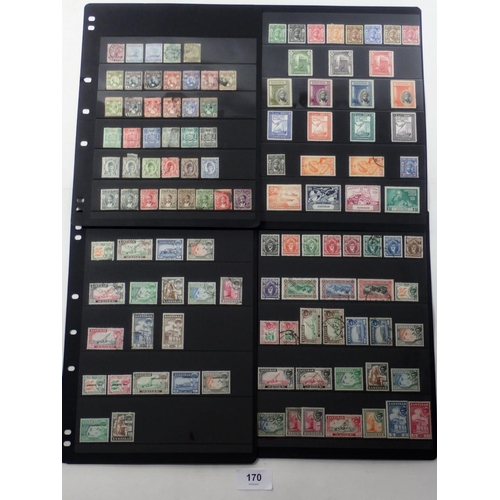 170 - Zanzibar: Small collection on 4 stock-sheet pages of mint/used defin & commem, QV on. Incl India ove... 