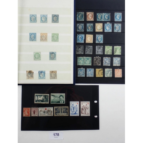 178 - France: Stamp accumulation on album pages, in stockbook & on stock-cards. Mint & used defin, commem ... 