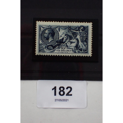 182 - GB: Unmounted mint 1913 KGV 10s Indigo Blue, 