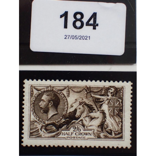 184 - GB: Mounted mint KGV 2/6d Sepia Brown 