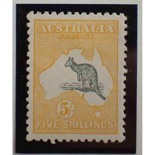 200 - Australia MM 5/- Grey & yellow 