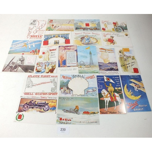 230 - Postcards - Shell Motor Fuel - selection of advertising postcards - reproductions (20)