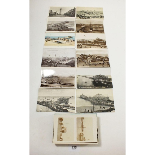 235 - Postcards - Piers/lighthouses - including RP's with Withernsea lightshouse RP, Morecombe West Pier, ... 