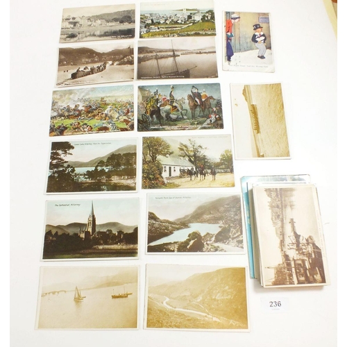 236 - Postcards - small bundle of loose topographical cards with Irish, North Wales and Scottish noted, in... 