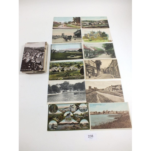 238 - Postcards - Yorkshire topographical with street scene at Northallerton, Coxwold, Hebden Bridge, Ripo... 