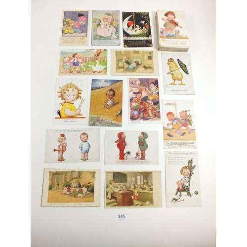 245 - Postcards - children range with artists including Paul Ebner, M L Attwell, Phyllis Cooper, Agnes Ric... 