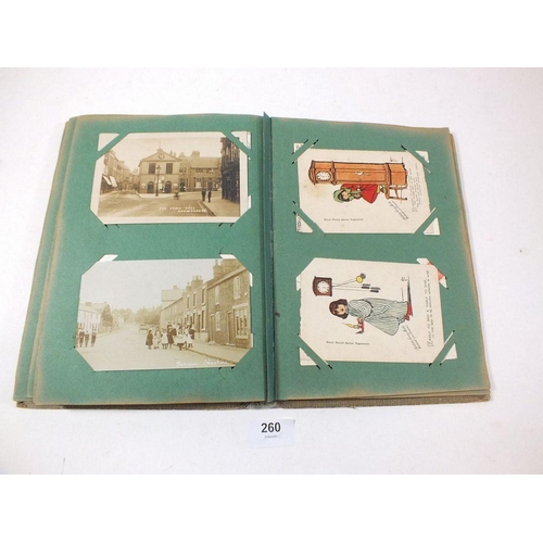 260 - Postcards - in album including RP's of horse/cart and milkman G Jukes Dairy Abertillery, RP Harding'... 