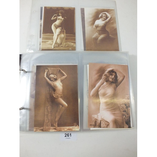 261 - Postcards - album with French RP's of nudes/deshabille (35) together with range of glamorous/beautie... 