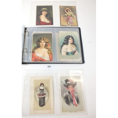 261 - Postcards - album with French RP's of nudes/deshabille (35) together with range of glamorous/beautie... 