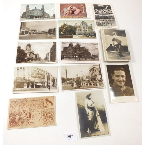 267 - Postcards - Theatrical - selection including  theatres with Victoria Hall Halifax, Ardwick Empire Ma... 