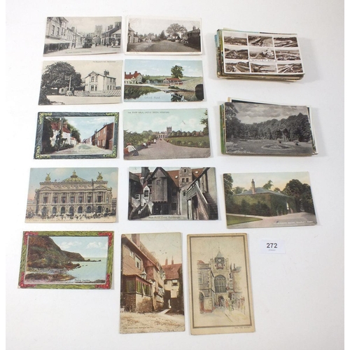 272 - Postcards - Small bundle, mainly GB topographical including Tram Terminus Christchurch (pv 1911), Vi... 