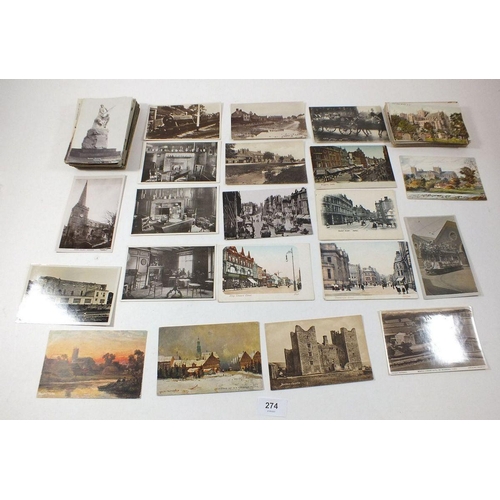 274 - Postcards - Yorkshire topographical including RP Hutton-le-Hole, Catterick Hull 1903, Royal visit to... 