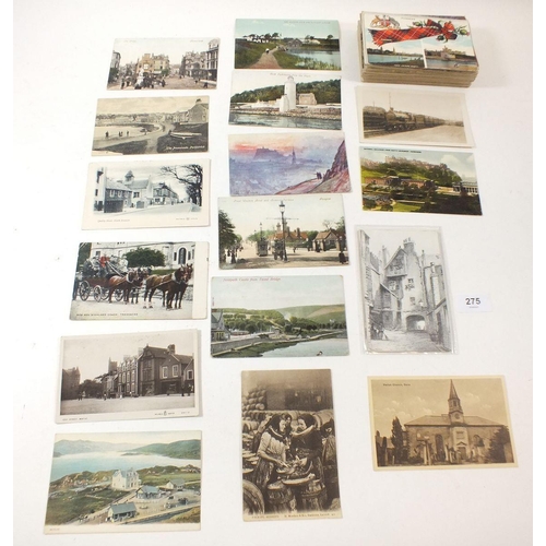 275 - Postcards - Scotland topographical including scenes at Kilmarnock, North Berwick, Highland coach tro... 