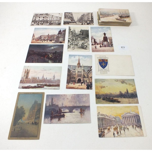 277 - Postcards - London - topographical range including Dickins & Jones advertising card, Cheapside, Ludg... 