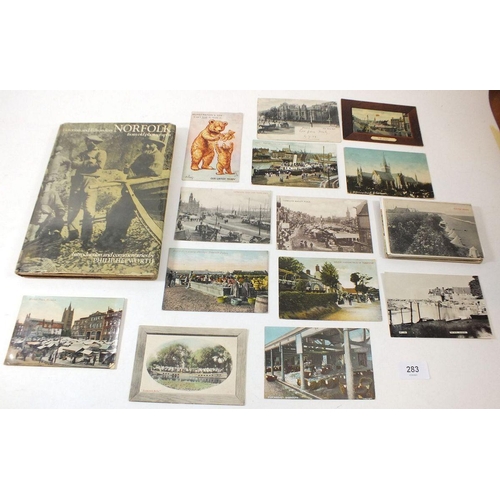 283 - Postcards - Norfolk topographical including Scotch Girls gipping herrings at Yarmouth fishery, Norwi... 