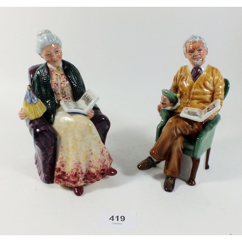 419 - Two Royal Doulton figures 'Prized possessions' HN 2942 and 'Pride and Joy' Hn 2945