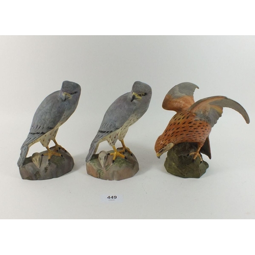 449 - Three Spode bisque models of Montagu's Harriers