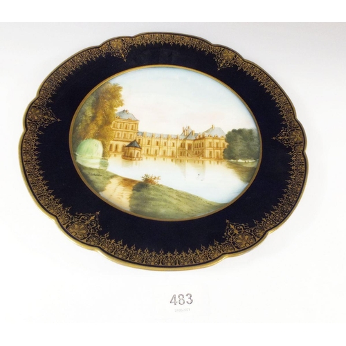 483 - A Limoges plate painted 