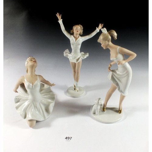 497 - Three Wallendorf porcelain figurines