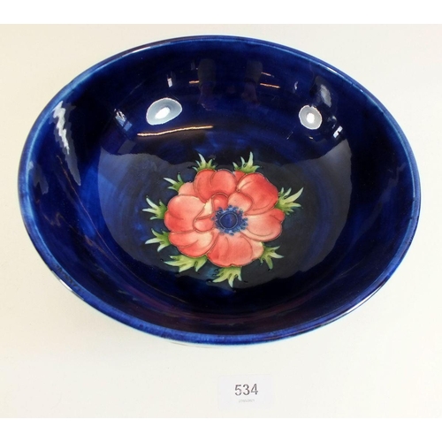 534 - A Moorcroft Blue Anenome fruit bowl, 24cm diameter