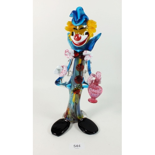 544 - A Murano glass clown figurine, 31cm