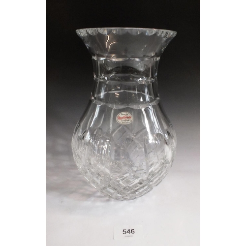 546 - A Royal Brierley cut glass vase, 25cm tall