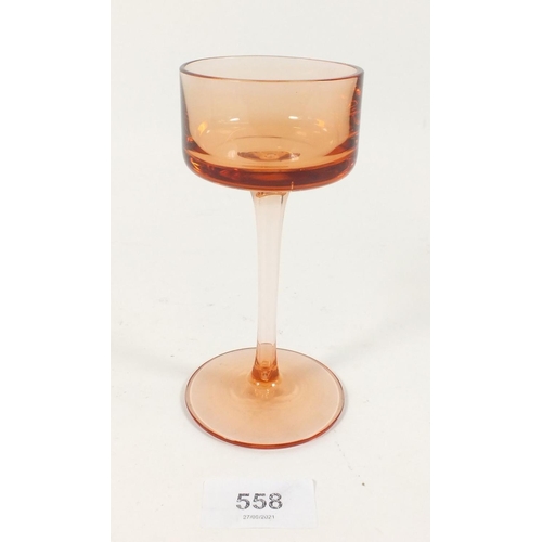 558 - A small Wedgwood Ronald Stennett-Willson glass candle holder,  13.5cm