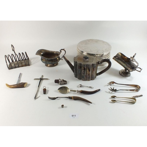 611 - Various silver plated items