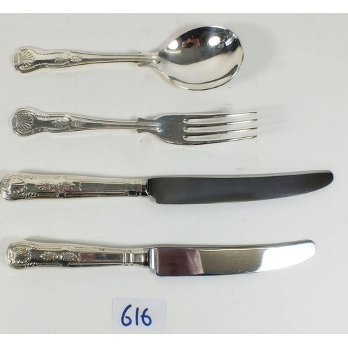 616 - A group of silver plated items and cutlery