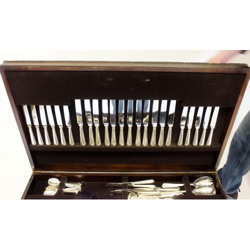 623 - A cutlery table and contents of silver plated cutlery