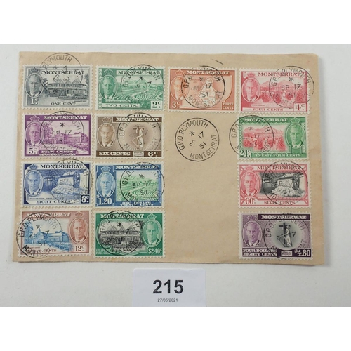 215 - Monserrat: KGVI FDC of complete 1951 defin set to $4.80 top value.