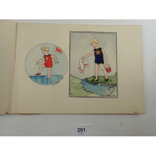 291 - A 1920s sketch book with childrens illustrations by M.E. Ferris