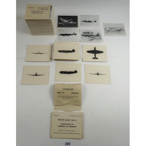 299 - A quantity of Episcope cards of British, American and Russian aircraft - 1947