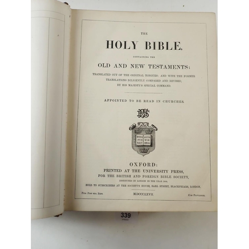 339 - A mid 19thC Oxford University Press Holy Bible