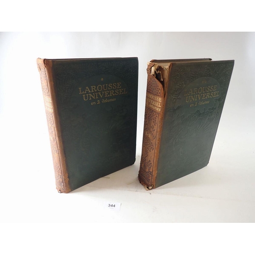 344 - 'Larousse Universel en 2 Volumes', two French encyclopedias