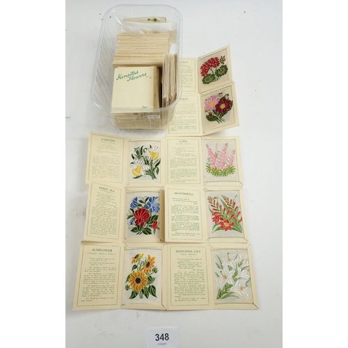 348 - Cigarette cards - J.Wix & Sons 1933 Kensitas silk flowers (all with folders) large size printed back... 