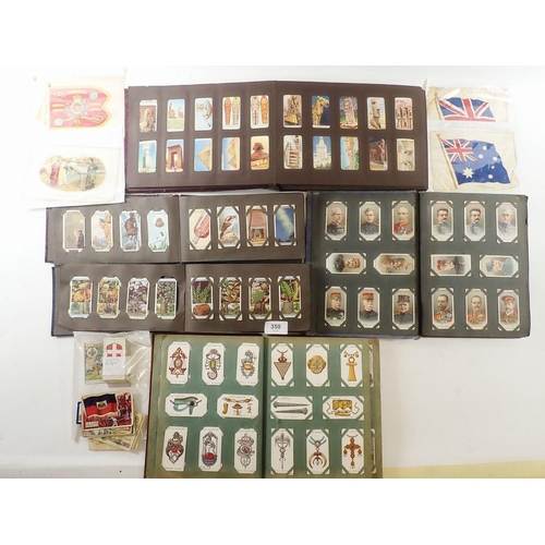 350 - Cigarette cards - Albums (5) containing sets/part sets, odds etc. including Wills Allied Army Leader... 