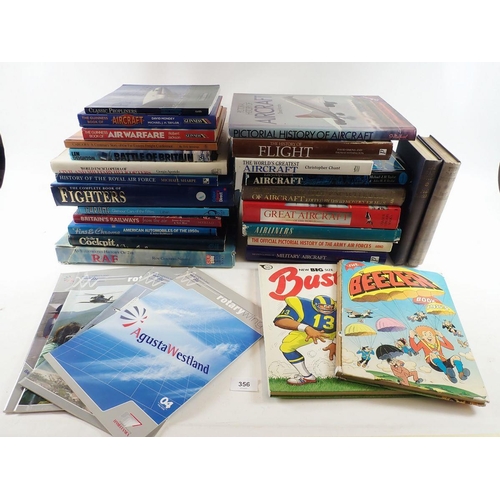 356 - A box of books on aviation